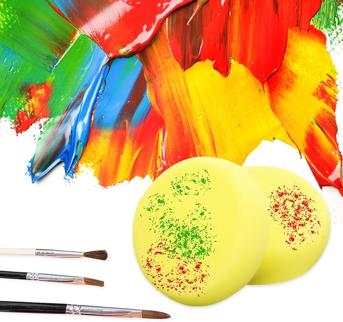 12 Pcs Pottery Sponges, Paint Sponges Tools, Round Big Yellow Sponge - Image 7