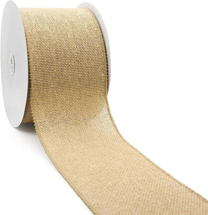 CT CRAFT LLC Burlap Fabric Wired Ribbon 4" x 20 Yards Natural Color - Image 6