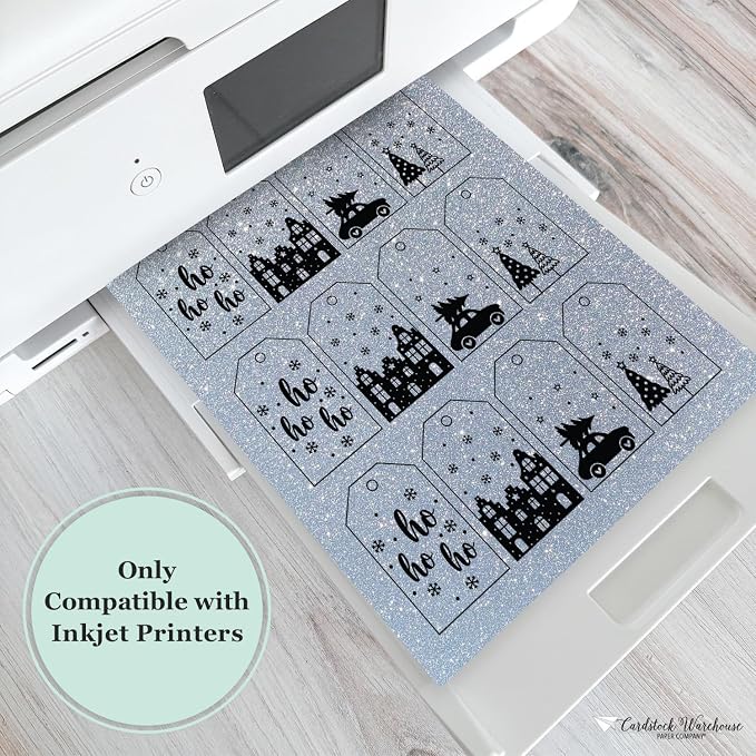 Cardstock Warehouse Diamond Print Inkjet Glitter-Premium Silver Glitter - Image 4