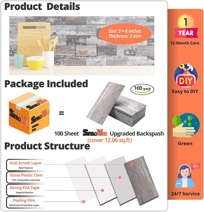 100 Pieces Peel and Stick Backsplash - Image 6