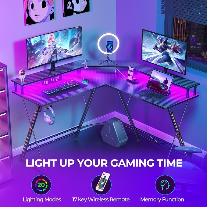 SEVEN WARRIOR L Shaped Gaming Desk - Image 4