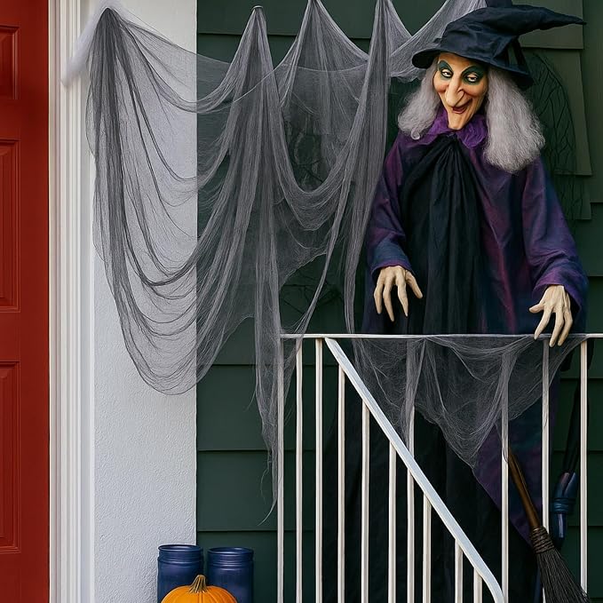 Boao Halloween Cheese cloth 70.87 x 196.85 Inch Gray Cheesecloth Roll - Image 6
