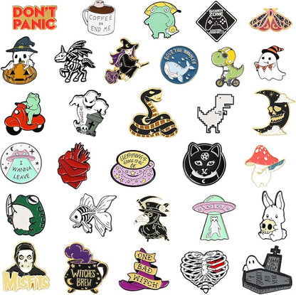 20/40/50 PCS Cute Enamel Backpack Pins, Funny Enamel Pins Bulk Set Cool Button - Image 3