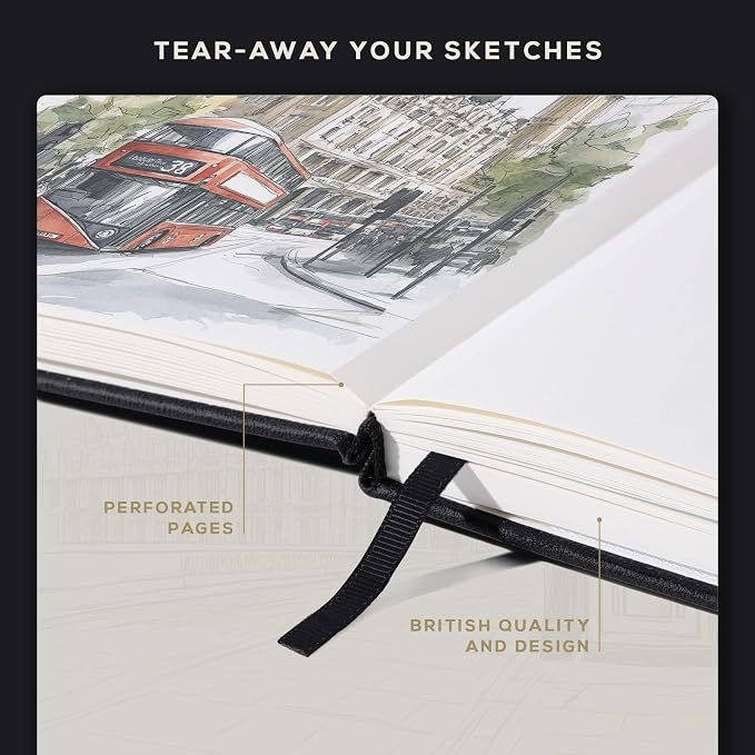 Beechmore Books A5 Sketch Book – 5.8"x8.3" Premium Vegan Leather Hardcover - Image 7