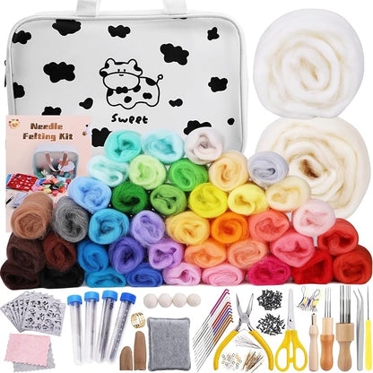 Mayboos Needle Felting Kit, 42 Colors Wool Roving Set, Needle Felting Kit by Mayboos