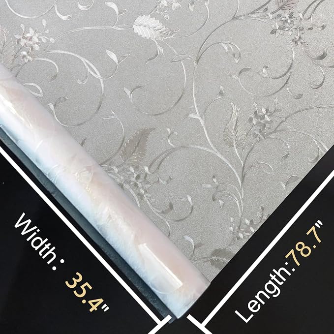 Window Privacy Film Decorative for Front Door, Bathroom Static Cling Stained - Image 8