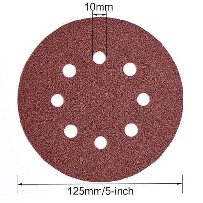 5-Inch 8-Hole Hook and Loop Sanding Discs, 40/80/120/180/240/320/400 Assorted - Image 5