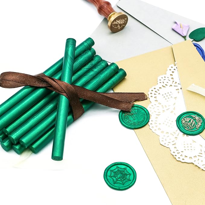 SWANGSA 20 Pieces Glue Gun Sealing Wax Sticks Metallic Green - Image 5