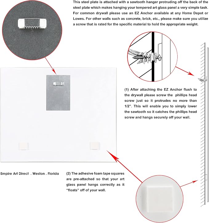 Empire Art Direct Frameless Free Floating Tempered Glass Panel Graphic Wall Art - Image 2