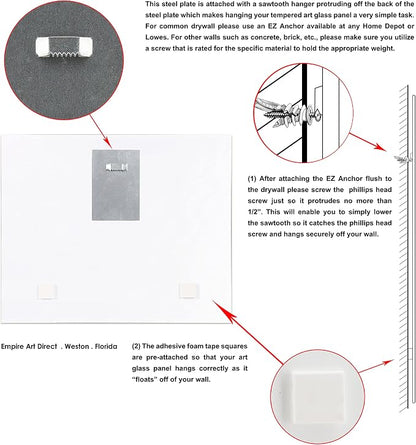 Empire Art Direct Frameless Free Floating Tempered Glass Panel Graphic Wall Art - Image 2