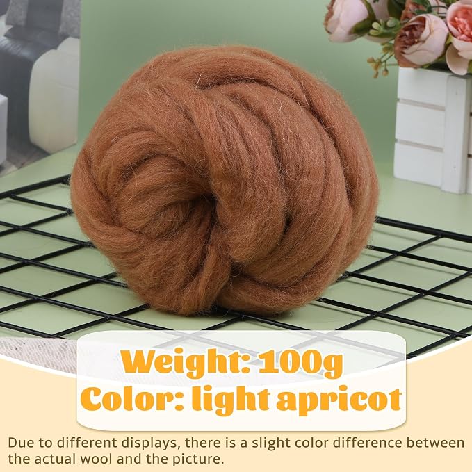 3.53oz Wool Roving Yarn, Fiber Roving Wool Top, Pure Wools, Chunky Yarn - Image 2