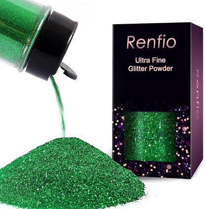Renfio Ultra Fine Glitter Powder Metallic Resin Glitter 2.11 Oz PET Flakes by Renfio
