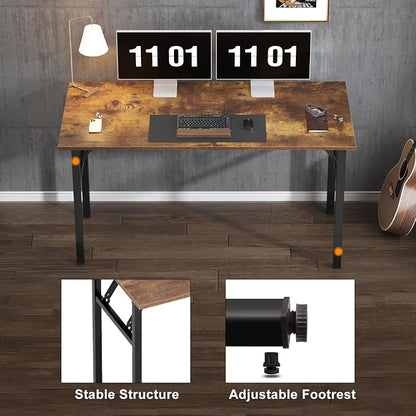 Need Large Computer Desk, 62 inches Long Office Desk, No Install Needed Folding - Image 8