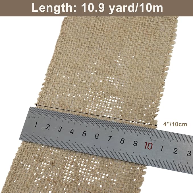 4" Wide Natural Burlap Fabric Roll - Image 2