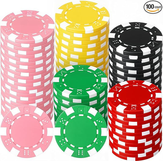 100 Pcs 11.5 Gram Poker Chips ABS Monte Carlo, 40 mm Bingo Chips Tokens Markers by Unknown