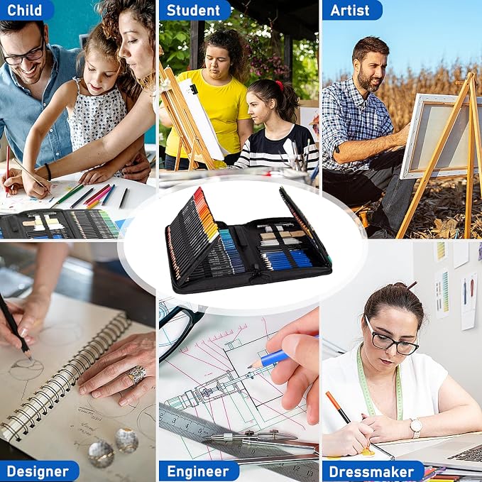 146Pcs Drawing and Sketching Colored Pencils Set, Art Supplies Include Sketch - Image 7