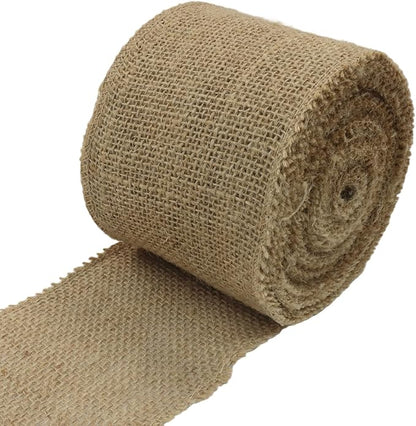 4" Wide Natural Burlap Fabric Roll by suiwotin