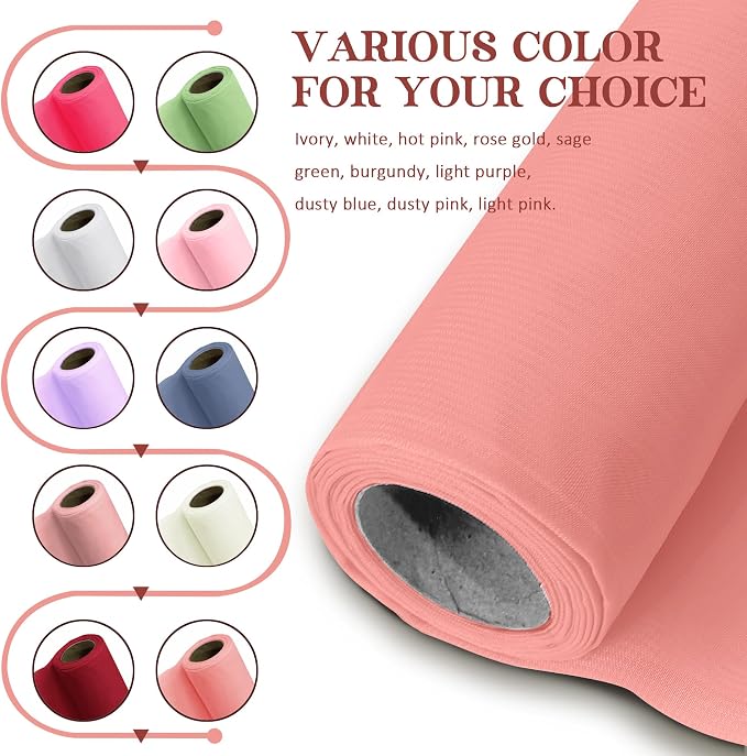 Horbaunal Rose Gold Chiffon Fabric by The Yard, 1 Yard Continuous Sheer Fabric - Image 2
