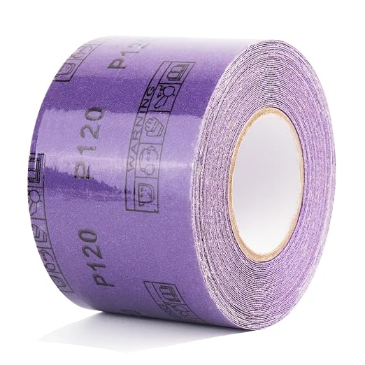 80 Grit PSA Purple Film Ceramic Sandpaper Roll, 2-3/4" Wide Continuous 10 Yard by FASTPLUS