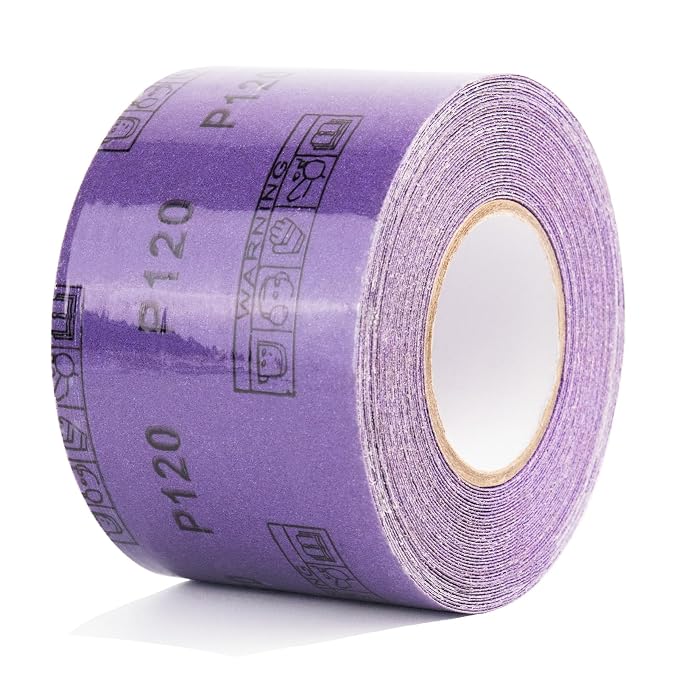 100 Grit PSA Purple Film Ceramic Sandpaper Roll, 2-3/4" Wide Continuous 10 Yard by FASTPLUS