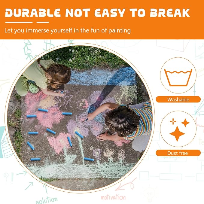 20 Pcs Sidewalk Chalks for Kids Non Toxic Jumbo Chalk for Party Gift Outdoor - Image 3