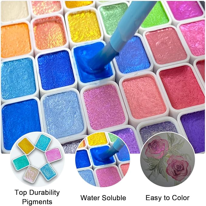 Mini Shifting Watercolor Paint Set, 30 Color Glitter Watercolor Painting Kit - Image 4