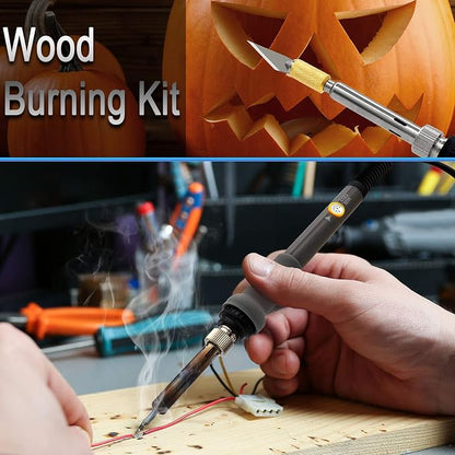 137PCS Wood burning Kit, DIY Creative Tool Set Soldering Woodburning Pen - Image 6