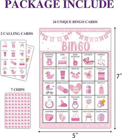 Pink Shower Party Bingo Cards, Shower Bingo Game, Shower Party Games - Image 2