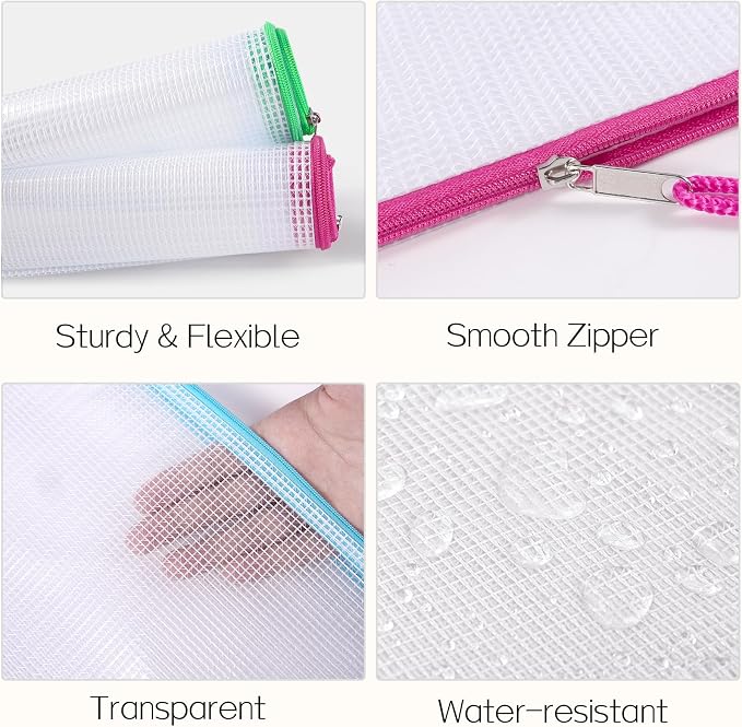 Sooez 24 Pack Mesh Zipper Pouch - Image 4