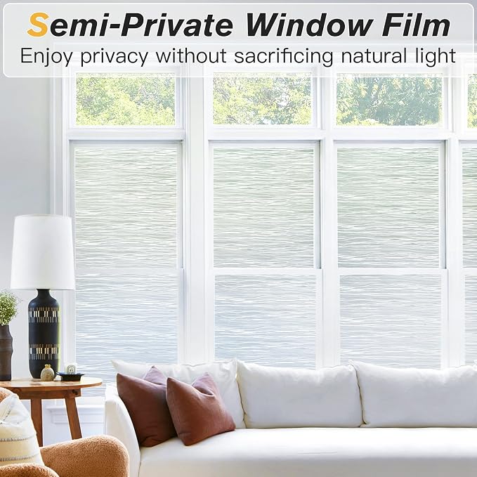 Haton Window Privacy Film, Frosted Glass Privacy Window Clings, Sun Blocking - Image 2