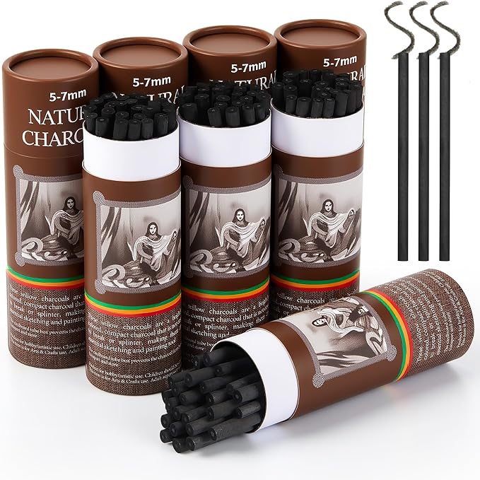 Gueevin 200 Pcs Willow Charcoal Sticks, Willow Charcoal, and Fine Art Christmas by Gueevin