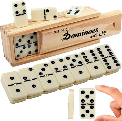 Smilejoy Dominoes Set for Adults, Domino Set for Classic Board Games, Double 6 by Smilejoy