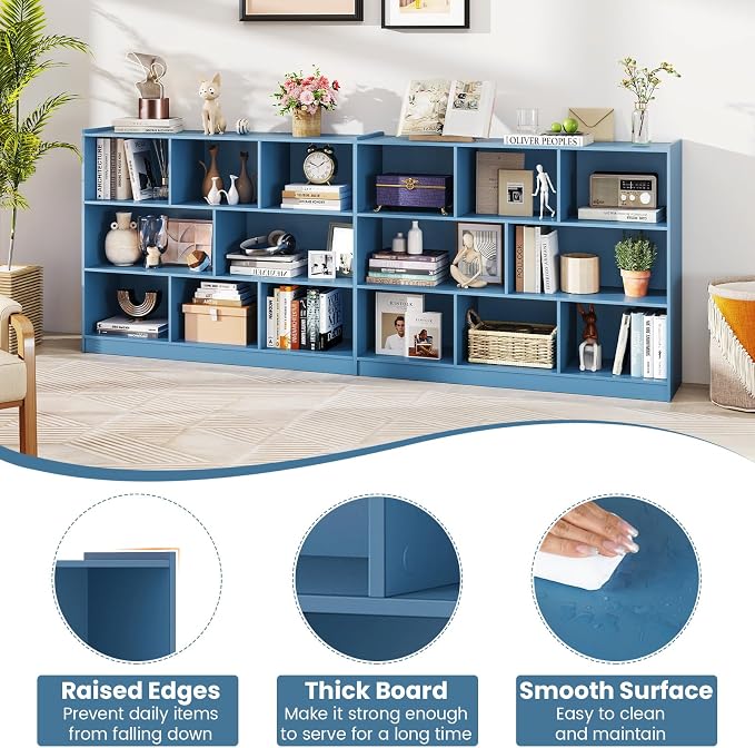 Giantex 8 Cube Bookcase, Freestanding 3-Tier Open Bookshelf, Modern Storage - Image 8