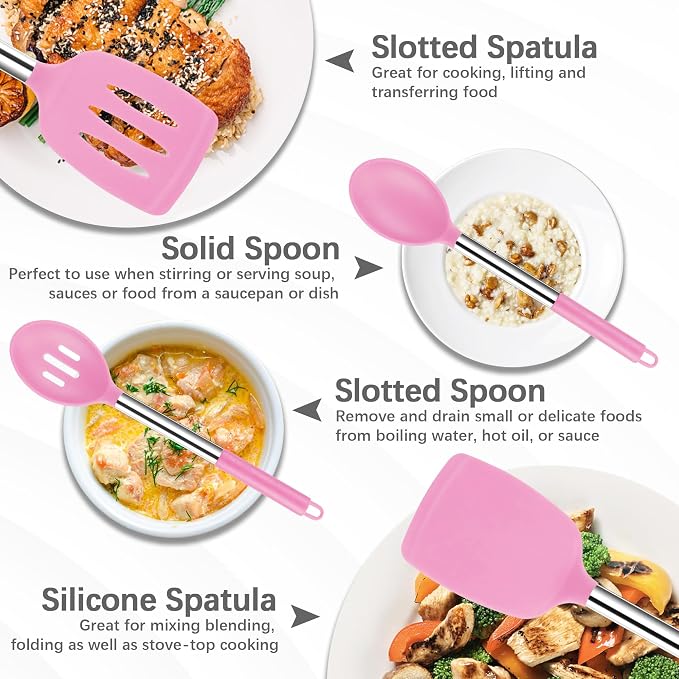 Silicone Spatula Spoon Set, BPA Free Kitchen Turners - Image 4