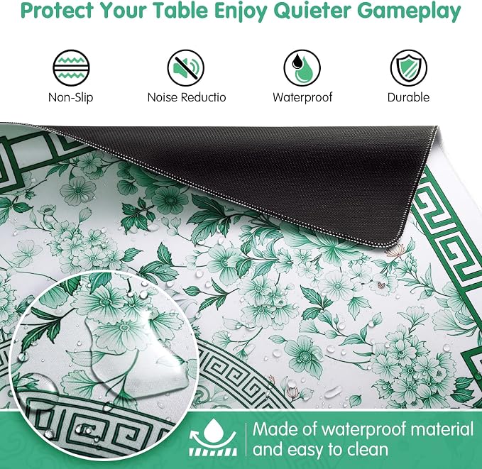 Mahjong Mat for Table 33x33 Inch, Noise-Reducing American Mahjong Mat, Mahjong - Image 4
