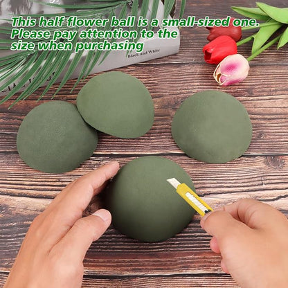 LOKIPA 4 Pack Small Floral Foam Half Ball, Floral Foam Round Half Ball Floral - Image 3