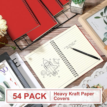 Yahenda 54 Pcs Spiral Notebook Bulk A5 Journal Lined 8.3'' x 5.5'' Writing - Image 3