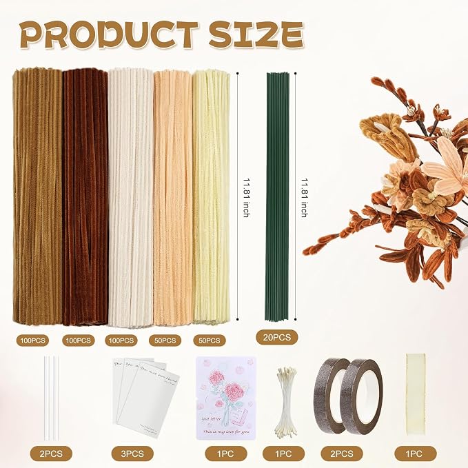 400 PCS Soft Pipe Cleaners Bulk, 5 Colors Pipe Cleaners Craft - Image 5