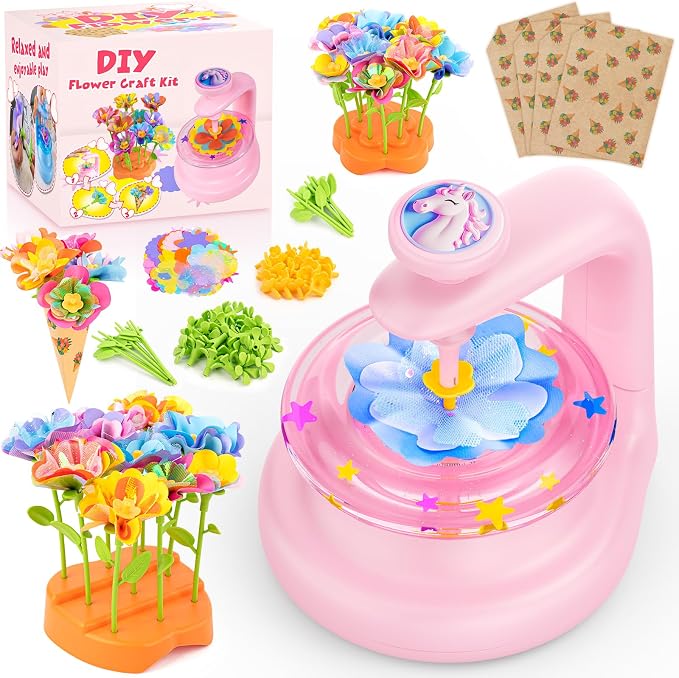 cosone Crafts Kits for Kids Ages 4-8, DIY Fabric Flower Bouquet Kit for 5 6 7 8 by Cosone