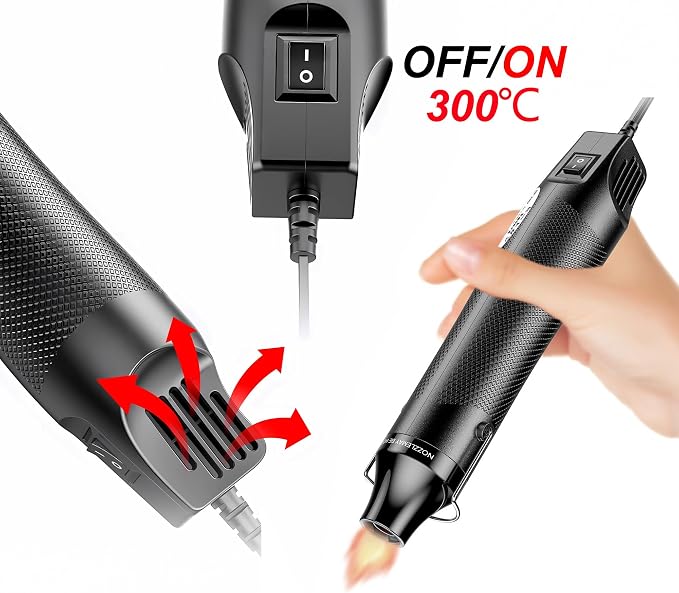 Mini Heat Gun, 300W Dual Temperature Hot Air Gun - Image 3