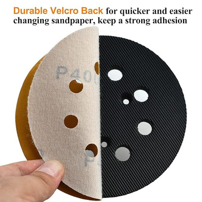 5-Inch 8-Hole Hook and Loop Sanding Discs 400-Grit Random Orbit Sandpaper - Image 4