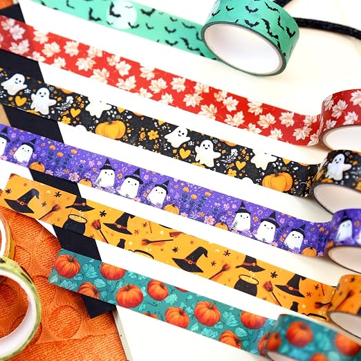 Halloween Washi Tape Set 16 Rolls, Fall & Spooky Decorative Tape, Autumn Washi - Image 8