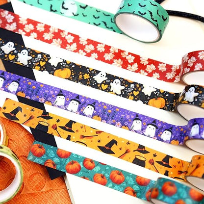 Halloween Washi Tape Set 16 Rolls, Fall & Spooky Decorative Tape, Autumn Washi - Image 8