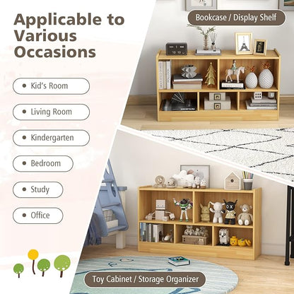 Toy Storage Organizer, 2-Tier Kids Bookshelf, 5 Cube Kids' Bookcases, Cabinets - Image 8