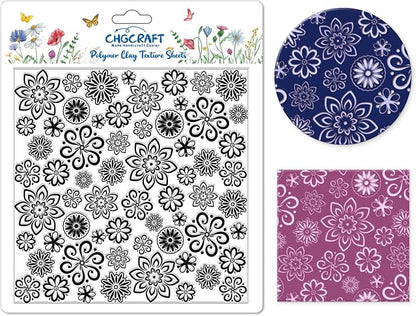 CHGCRAFT Lace Flowers Polymer Clay Texture Sheets Geometric Flowers Silicone by chgcraft