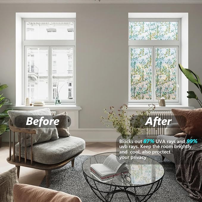 Finnez Window Privacy Film 3D Static Cling Window Film, No Glue Heat Control & - Image 4