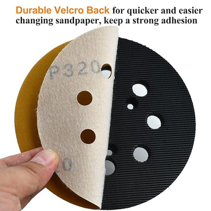 5-Inch 8-Hole Hook and Loop Sanding Discs 320-Grit Random Orbit Sandpaper - Image 4