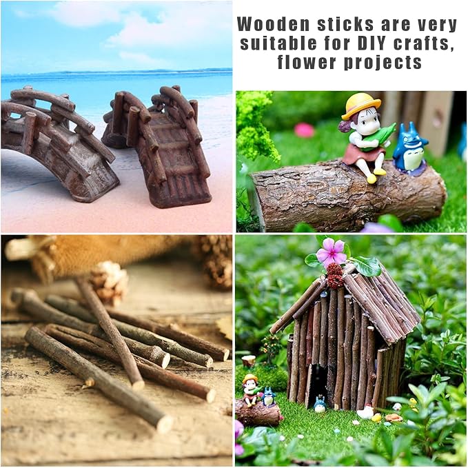 FSWCCK 100 PCS Craft Sticks, 2 Inch Natural Birch Twigs Sticks, Mini Wood Log - Image 4