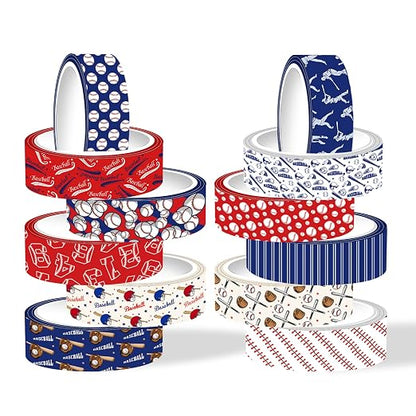 12 Rolls Baseball Washi Tape, Sport Masking Tape, Stadium Decorative Tapes by Unknown