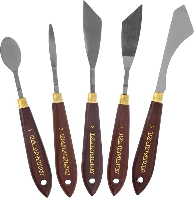 U.S. Art Supply 5-Piece Artist Stainless Steel Palette Knife Set by USArtSupply